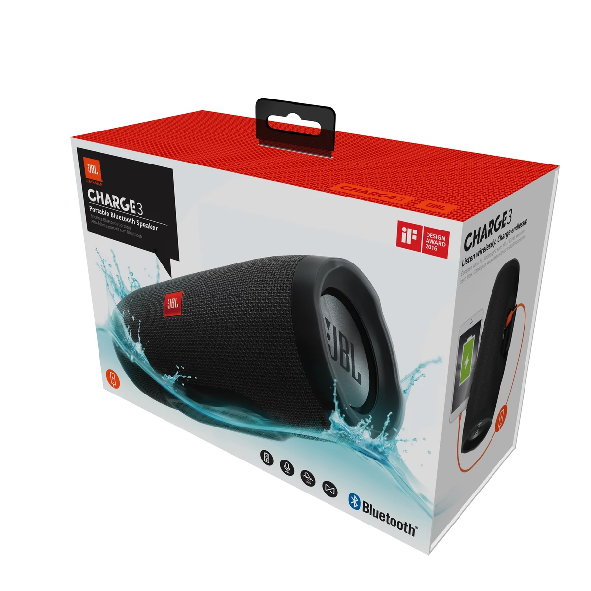 JBL Charge 3 vízálló, Bluetooth hangszóró + Ajándék vizifotel